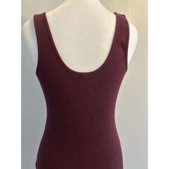 Vintage Express Cami Tank Burgundy Babydoll Y2K beads Sequins Whimsical Club M - Picture 12 of 13